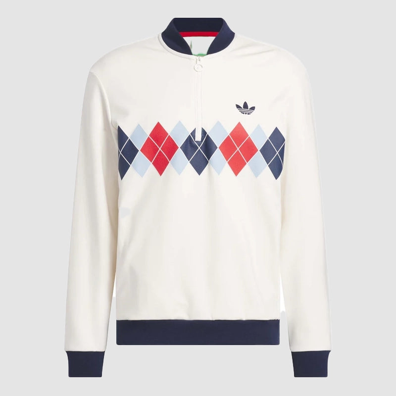 Adidas Argyle Printed 1/4-Zip Sweatshirt