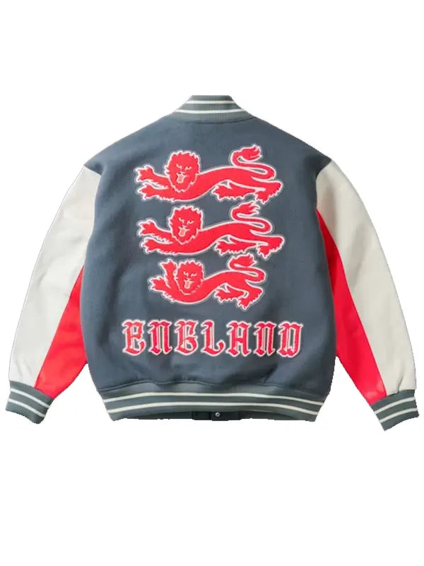 England x Palace World Cup 2026 Grey Varsity Bomber Jacket
