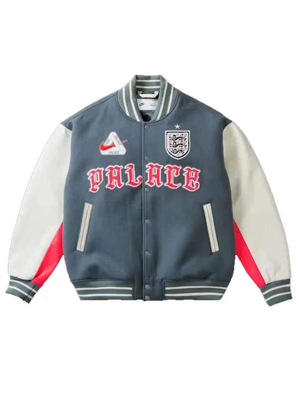 England x Palace World Cup 2026 Grey Varsity Bomber Jacket