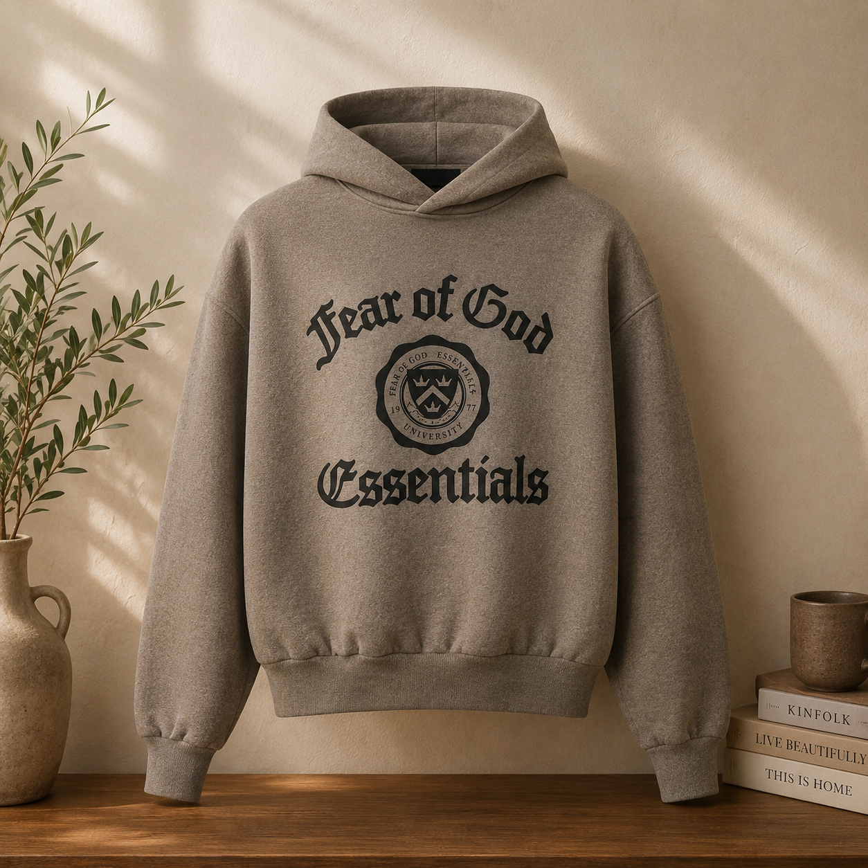 Fear-Of-God-Essential-Hoodie-Brown
