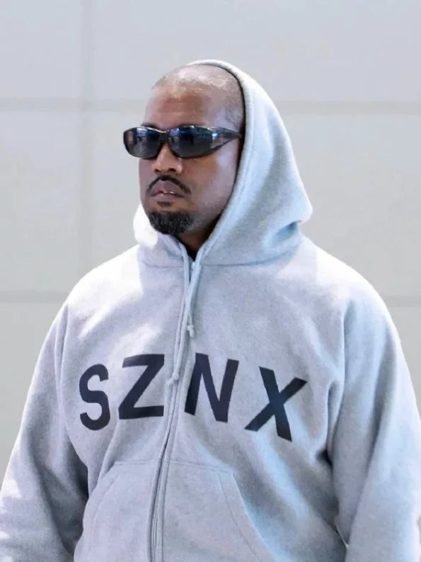 Kanye West SZNX Double Zip Grey Hoodie