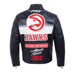 Atlanta Hawks Moto Black Leather Jacket