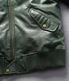 Casual Bomber Avirex Ace of Spades Leather Jacket with Patch