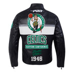 Boston Celtics Moto Black Leather Jacket