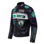 Boston Celtics Moto Black Leather Jacket