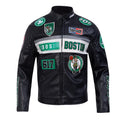 Boston Celtics Moto Black Leather Jacket