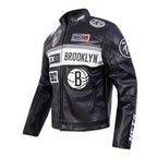 Brooklyn Nets Moto Black Jacket