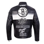 Brooklyn Nets Moto Black Jacket