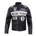 Brooklyn Nets Moto Black Jacket