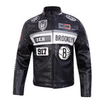 Brooklyn Nets Moto Black Jacket