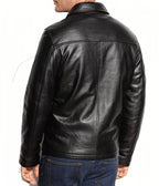 Men's Casual Black Leather Jacket