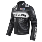LA Kings Moto Black Leather Jacket