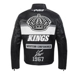 LA Kings Moto Black Leather Jacket