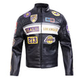 LA Lakers Moto Black Leather Jacket