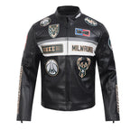 Milwaukee Bucks Moto Black Leather Jacket
