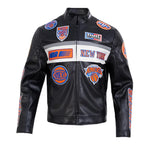 New York Knicks Moto Black Leather Jacket
