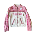 Ferrari Pink and White Leather Jacket