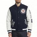 Winnipeg Jets Classic Navy and White Varsity Jacket